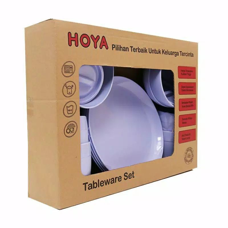 Hoya Tableware set Piring Mangkok Gelas tutup Merk Hoya bagus lucu dan unik