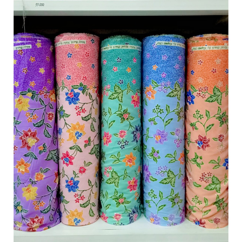 Bahan Batik Prada motif Bunga / Kain Batik Meteran