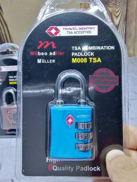 TSA Combination Padlock Muller - M008 / Gembok Tas Koper Pin Angka