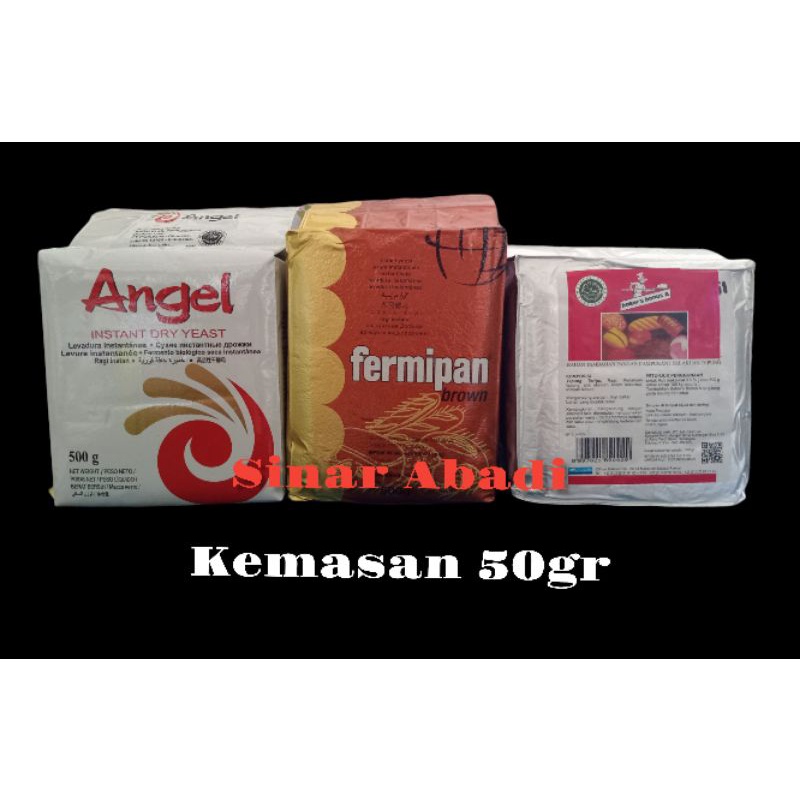 

Ragi instant /Ragi roti merk Fermipan Brown/ Angel/Baker Bonus 50gr