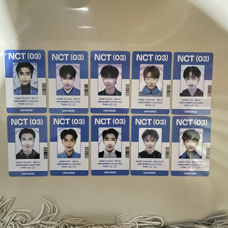 READY STOCK PC PHOTOCARD NCT ID CARD UNIVERSE JAEHYUN MARK TAEYONG JOHNNY HENDERY XIAOJUN TAEIL SUNG
