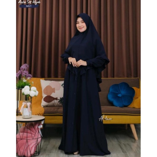 Gamis Aulia Syar'i Ori Al Faro/Gamis Set Hijab Aulia Al Faro