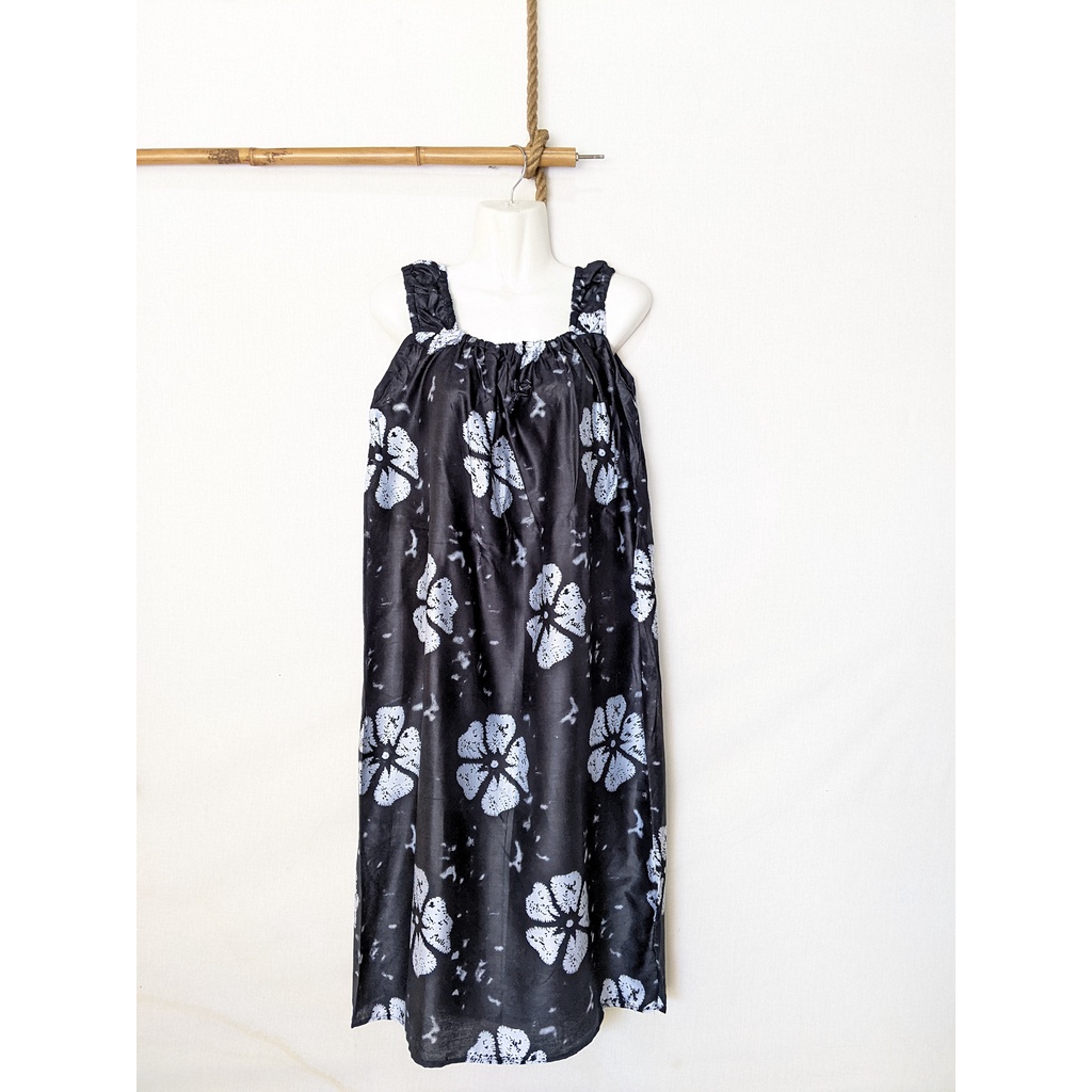 Daster Yukensi Jumbo LD 120 Baju Tidur Tanpa Lengan Tali Satu Kimono Sleepwear-sakura black