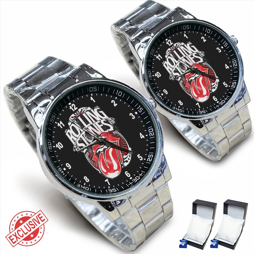 Jam Tangan Rantai Couple THE ROLLING STONES - 1 (Awesome)