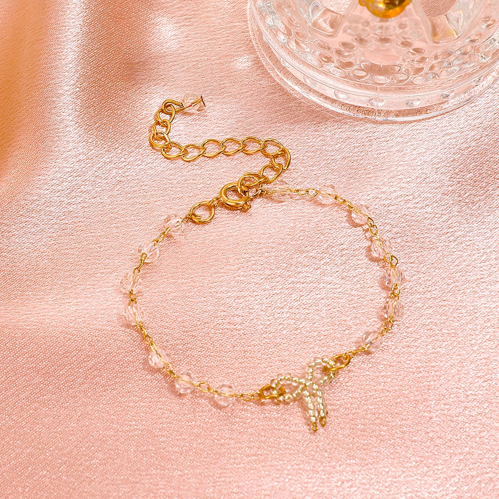 Gelang Wanita Ikatan Simpul Jepang dan Korea Selatan Gelang Manik-manik Kristal Lucu-2