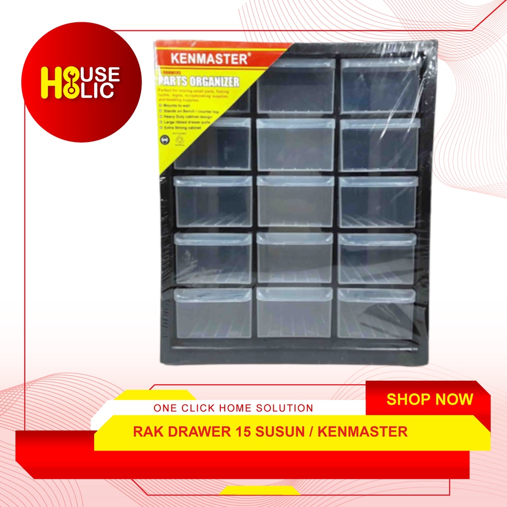 Rak Drawer 15 Susun / Slot Kotak Komponen Sparepart / Slot Spare Part