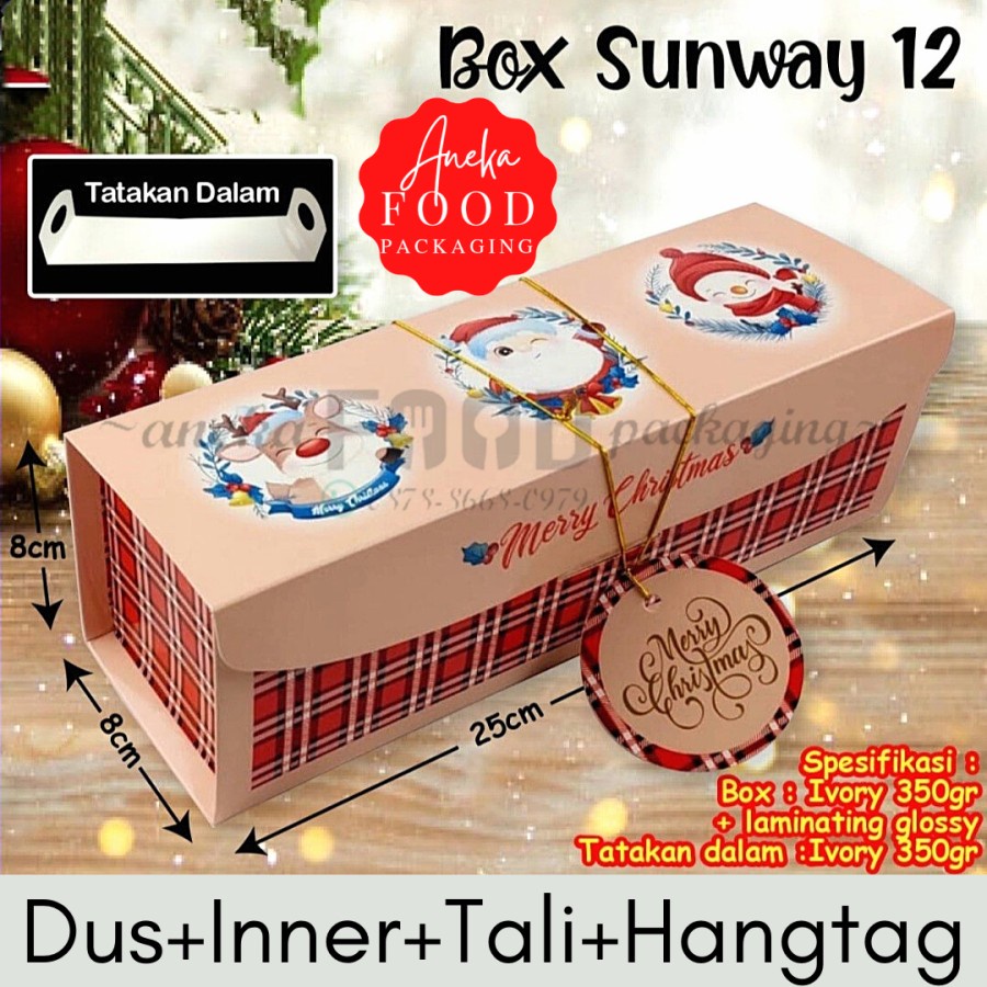 

Dus kotak box NATAL santa pink+tali+inner+hangtag (Sunway 12)