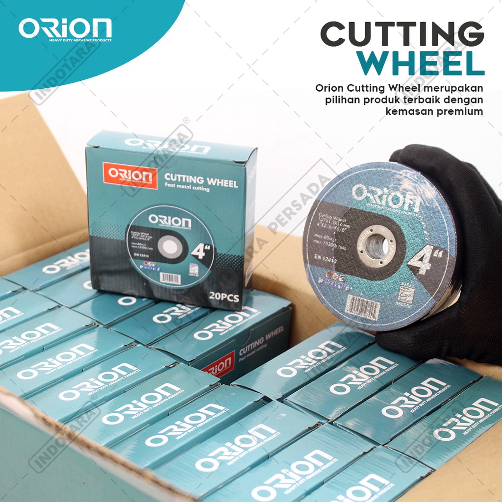 (20 Pcs) Mata Gerinda Potong 4&quot; Cutting Wheel Orion - CW107x1.2x16mm