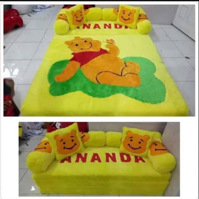 sofabed karakter bulu rasfur / sofa bed murah motif by request