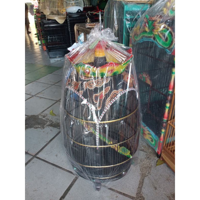 SANGKAR PERKUTUT MAHKOTA KAIN MODEL JAMBU