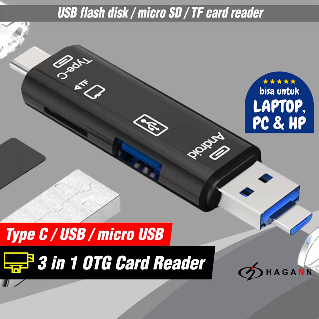 Card Reader Micro SD / USB Memory Card Rider Micro USB / Type C OTG HP