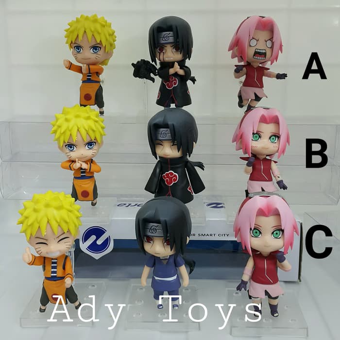 Unik pcs Set Naruto Sasuke Sakura Nendroid Figure Movie Anime Cartoon Murah