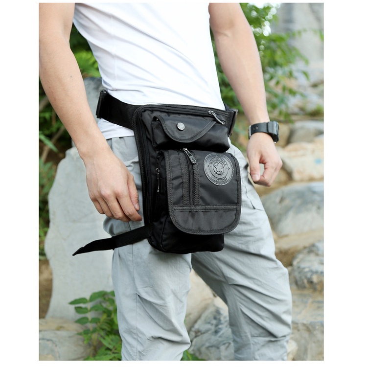 Tas Pinggang Paha HAOSHUAI Slim Water Resistant Tas Camping Sport Hiking Gowes Mancing