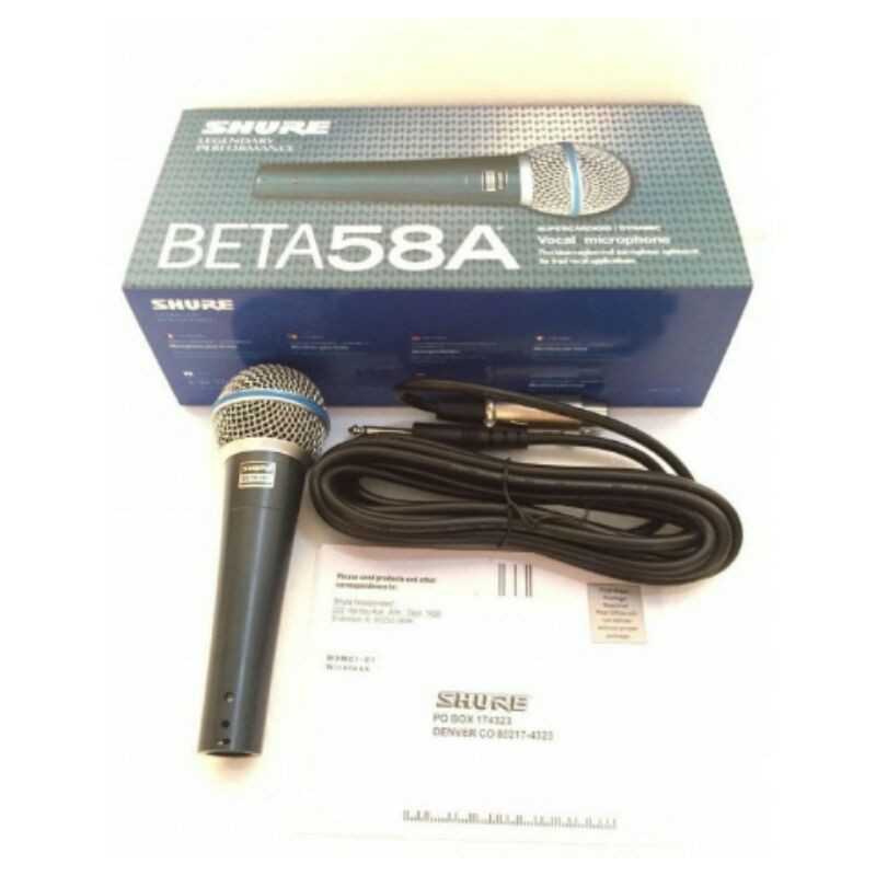 Mic/Microphone/Mik Kabel SHURE BETA 58A Suara Bass Bersih