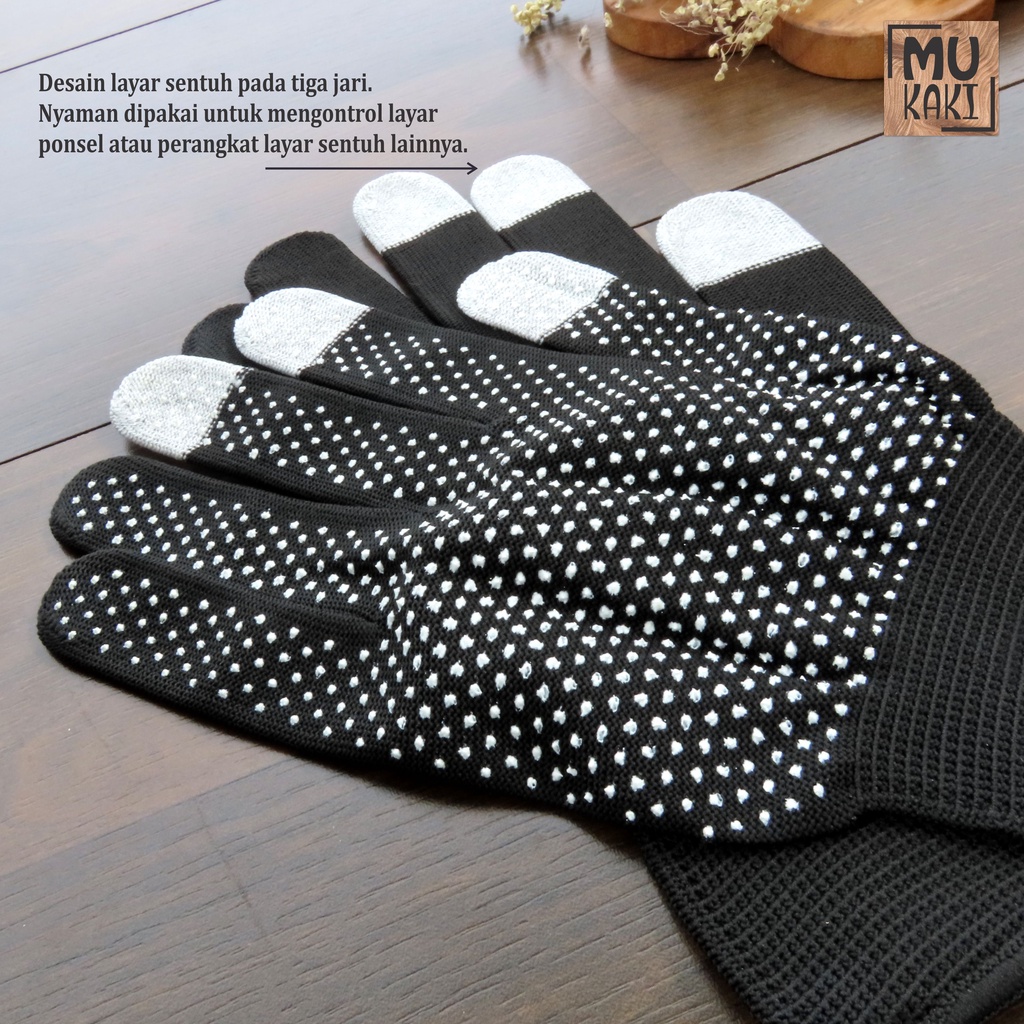 Sarung Tangan Dewasa Touch Screen Dengan Anti Slip Mukaki