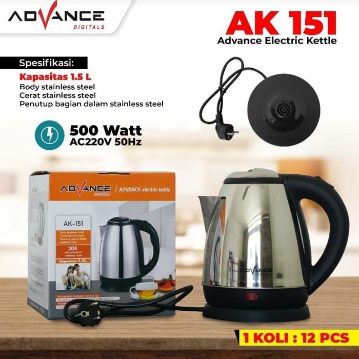 Advance Electric Kettle 1.5 Liter Teko Listrik AK-151 AK151