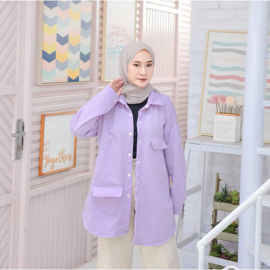 Kasual Caket Outwear Wanita Korean Style Bahan Flacee