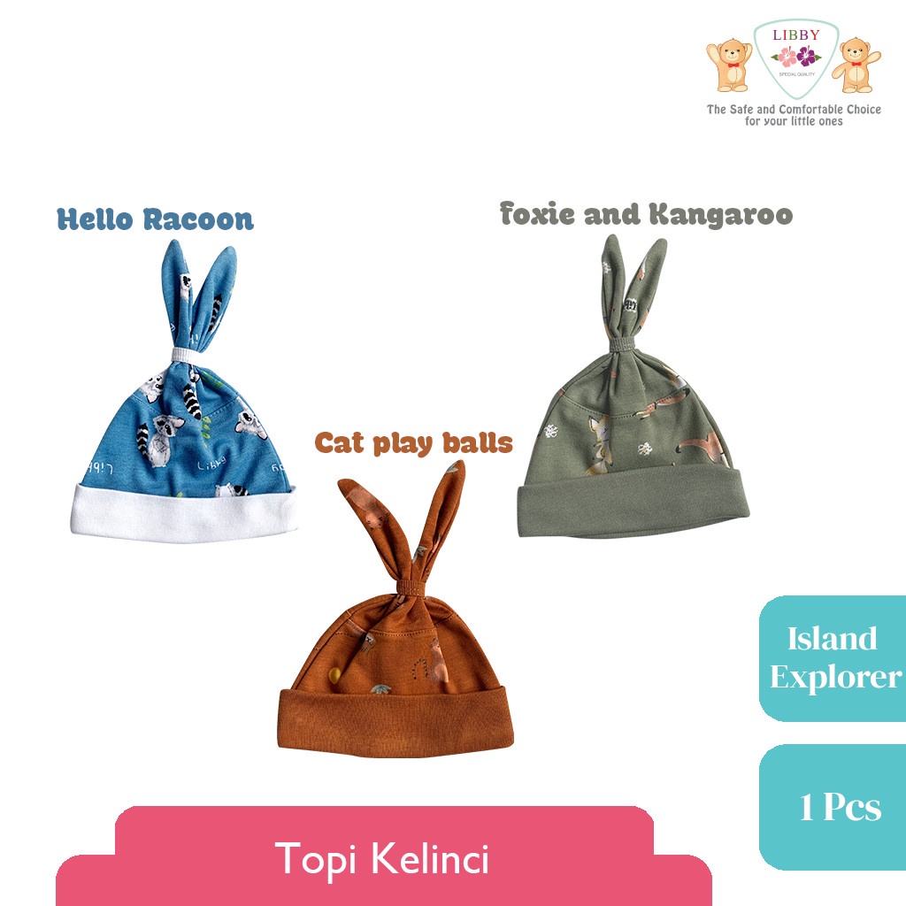 Libby Baby Topi Kelinci Motif Topi Bayi