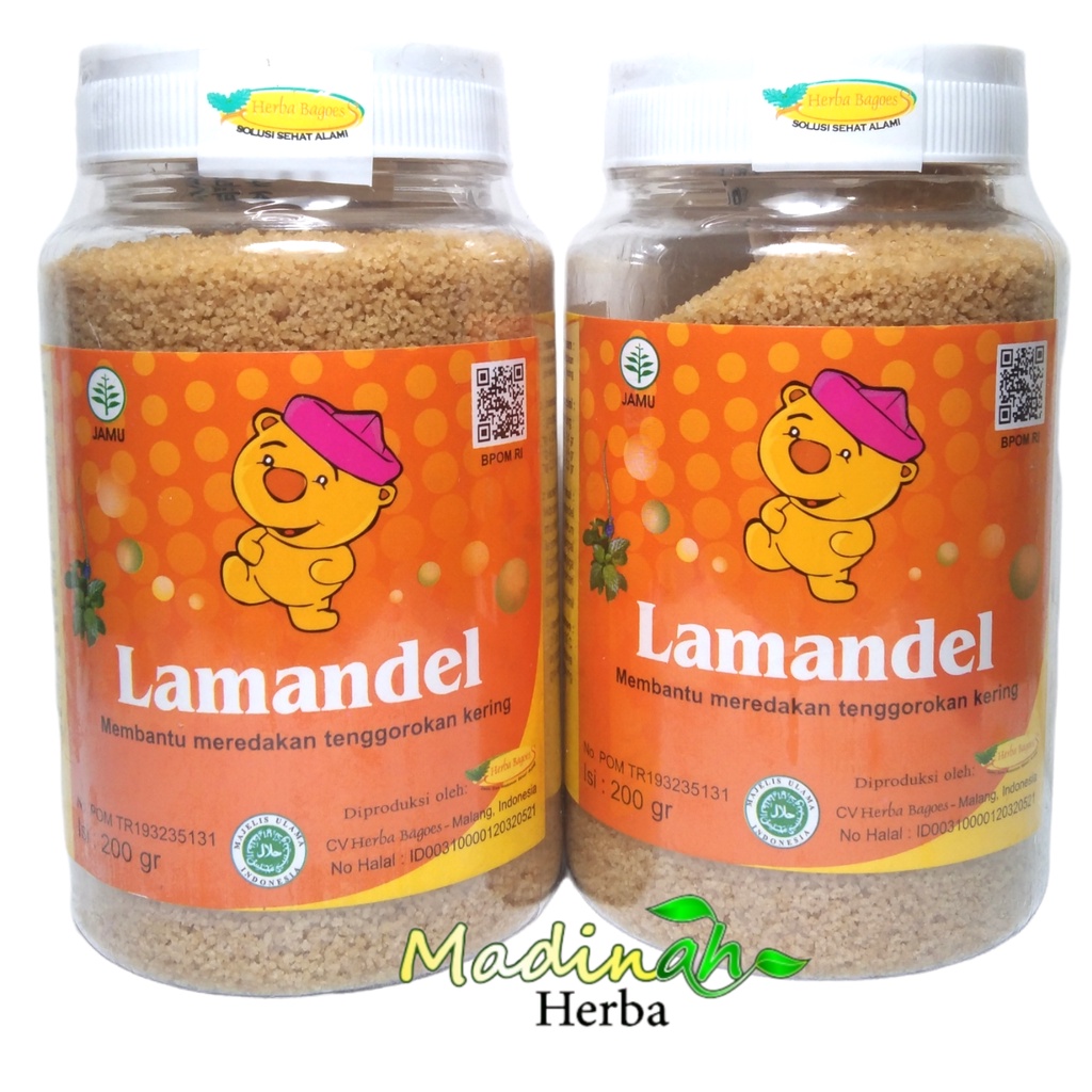 LAMANDEL Obat Herbal Atasi Amandel Bubuk 200 gr Kemasan Baru Botol