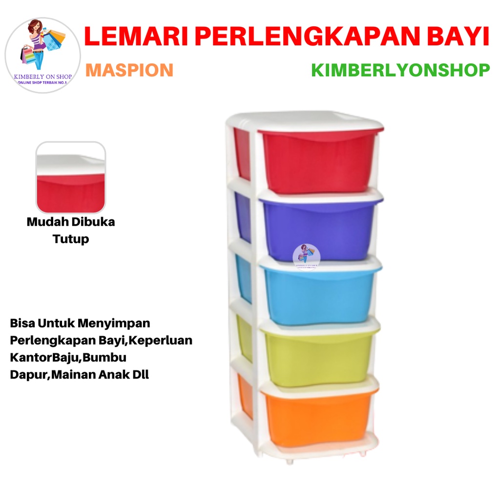 Laci Lemari Pakaian Susun 5 Tower Container S5 Maspion