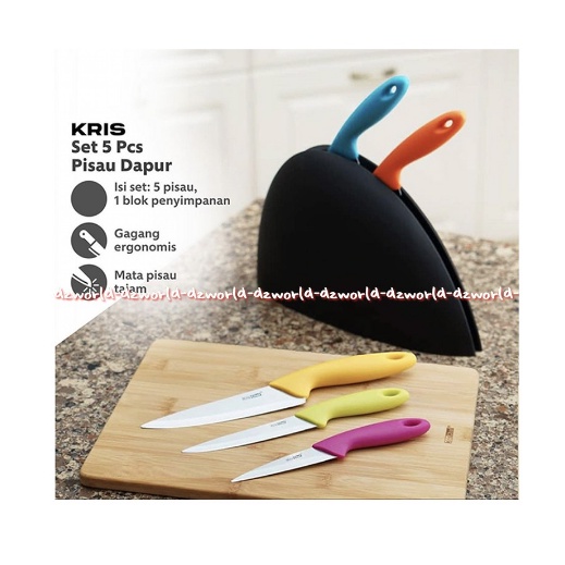 Krischef Set Knife Rainbow Pisau Set Warna Warni Anti Karat Colorfull Pisau 1set Kris Chef Peralatan Pisau Dapur 1 set Warna Warni