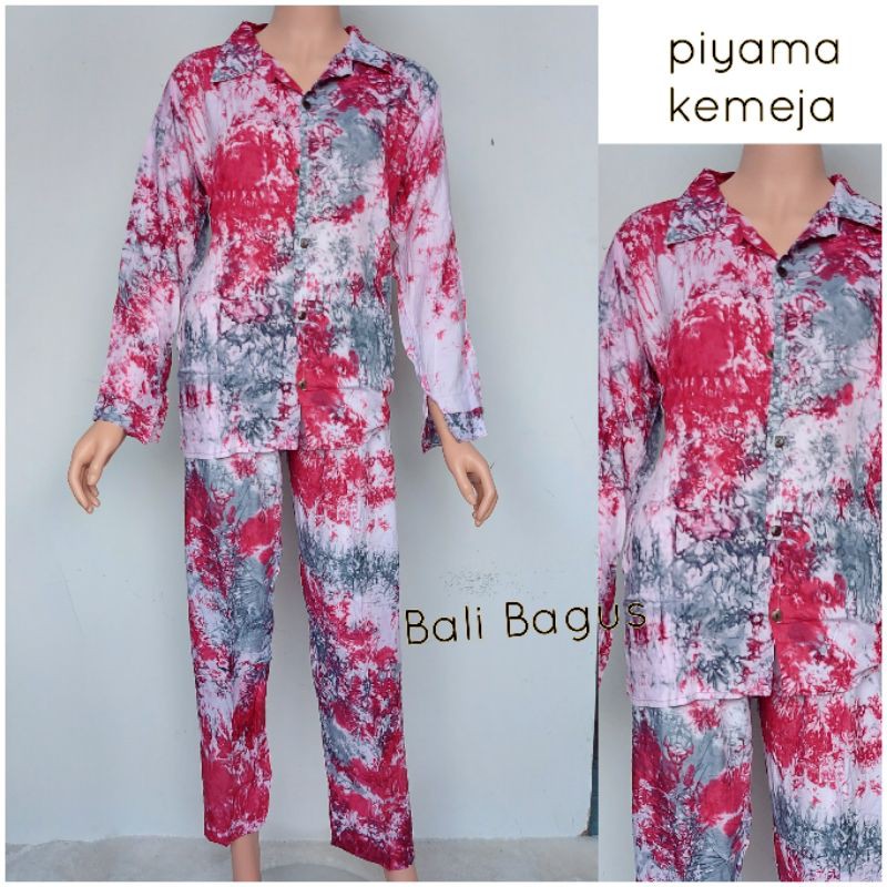 Piyama kemeja lengan panjang soft (RAYON STANDAR)