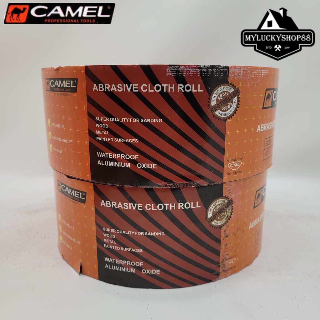 Amplas Roll 4&quot; x 50M Camel Rol Grit 60 80 100 120 150 180 240 320 400