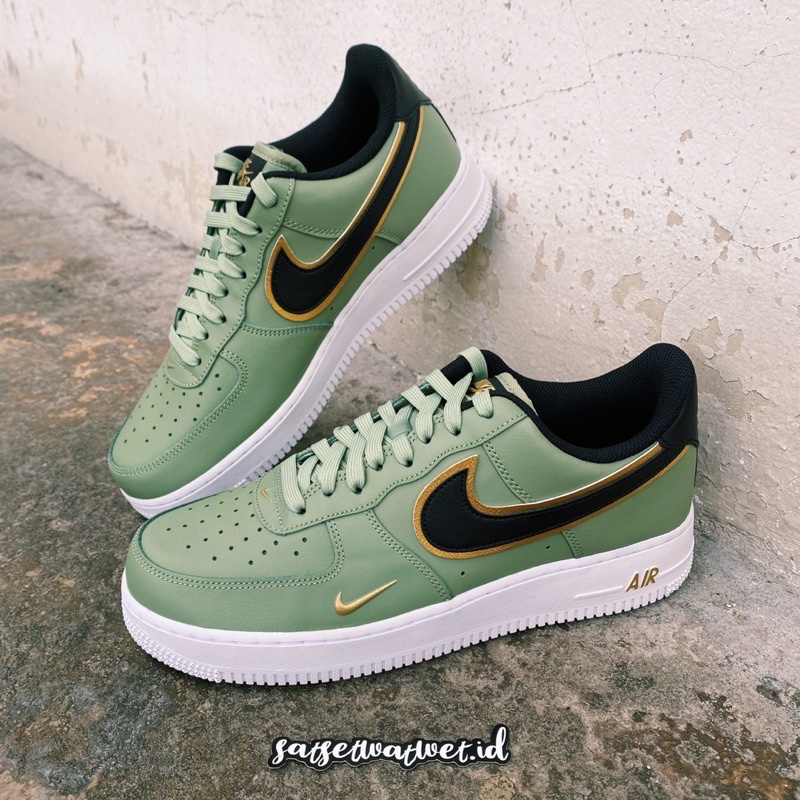 Nike Air Force 1 '07 LV8 Double Swoosh Oil Green Metallic Gold White