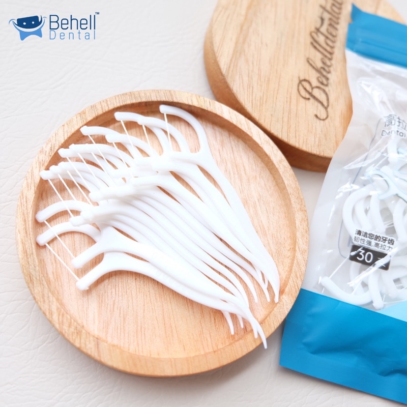 ISI 30 Pics DENTAL FLOSS STICK PICK PICKS - BENANG Gigi Sikat Sela Celah Interdental Brush Tusuk Char Mi - Flossing Isi 30pics 30pcs 30 pcs BEHELLDENTAL