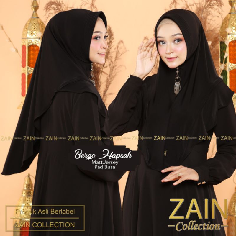 jilbab instan hapsah ORI ZAIN-Hitam