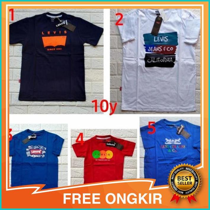 Baju kaos pendek anak laki cowo branded original levis 10 tahun - no 1 Asli Ori Original terbaru