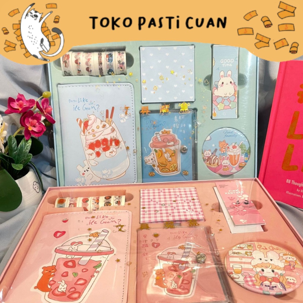 

PAKET ALAT TULIS LENGKAP JURNAL 7 IN 1 KARAKTER BOBA GIRL TERMURAH / PAKET JURNAL 7 IN 1 INCLUDE BOX CUTE LUCU UNIK BISA COD