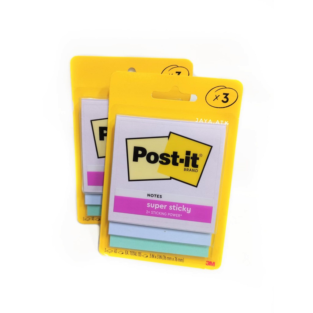 STICKY NOTES KERTAS MEMO TEMPEL 3M POST IT 3321 76X76 135 LBR WARNA PASTEL LUCU