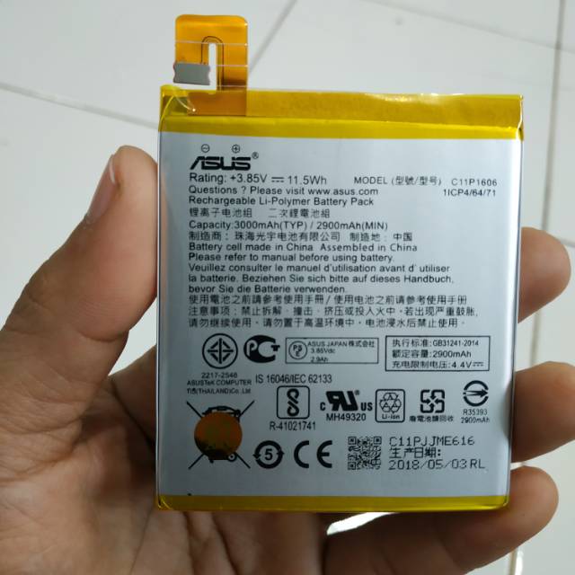 BATRE BATERAI BATTERY ASUS ZENFONE 3 LASER 5.5 INCH- ZC551KL-C11P1606 ORIGINAL BATTERY