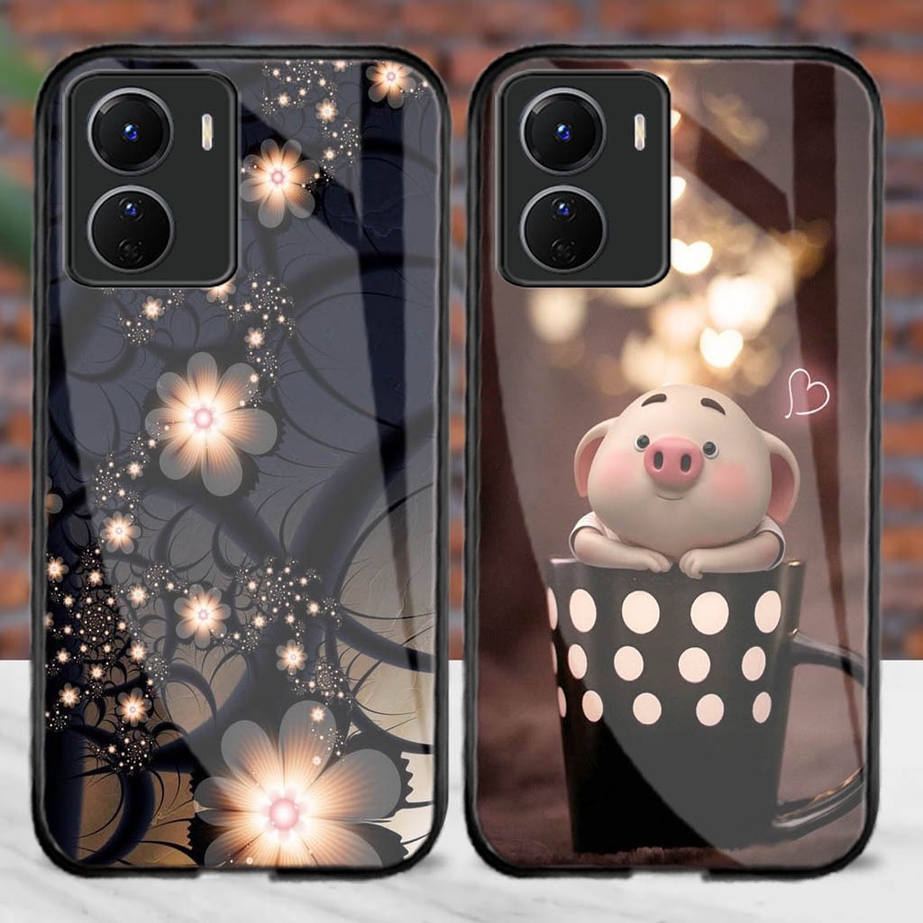 Softcase Glass Kaca VIVO Y16 2022 Terbaru [M156] Casing HP VIVO Y16 2022 Terbaru - Case HP VIVO Y16 