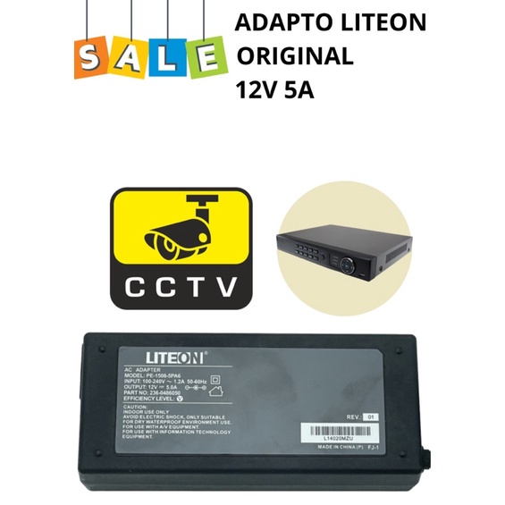 ASTRO LITEON ORIGINAL ADAPTOR 12V 5A bisa buat DVR CCTV model: PE-1508-5PA6