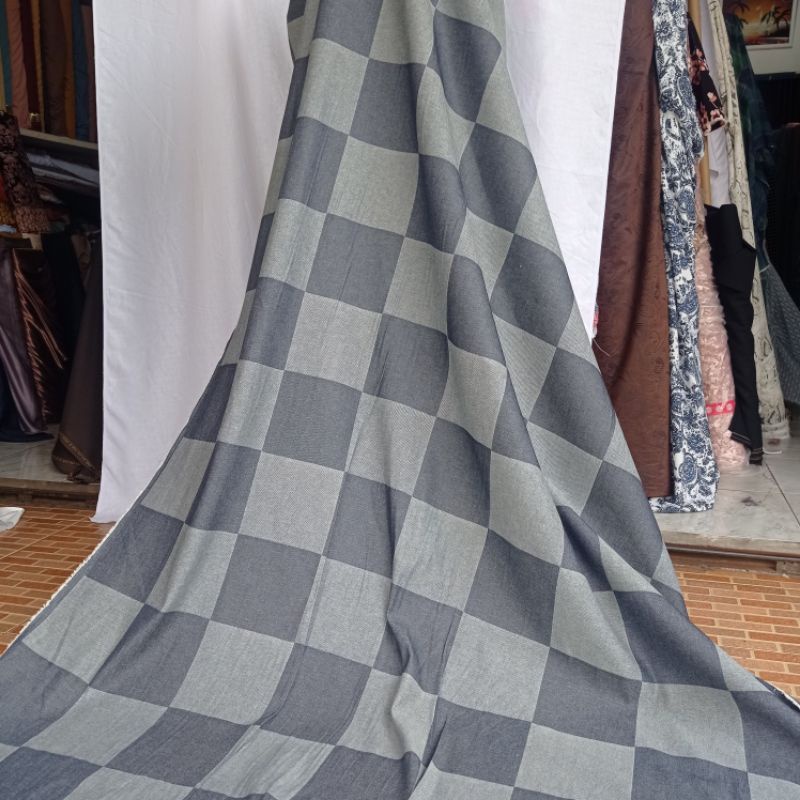 Kain denim jeans jembray 6 Oz motif - Harga setengah meter