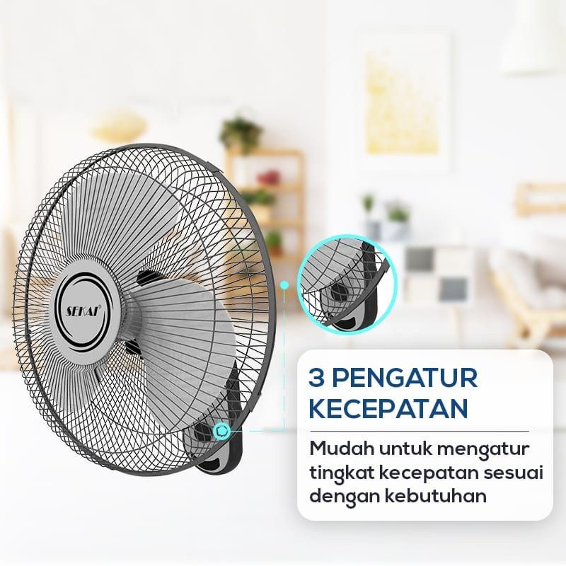 Kipas angin SEKAI Wall Fan Dinding WFN-1626 16 Inch