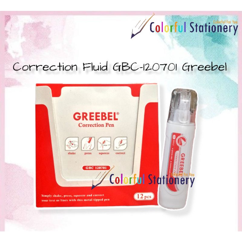 

Correction Fluid / Correction Pen / Tip X Cair Greebel GBC-120701
