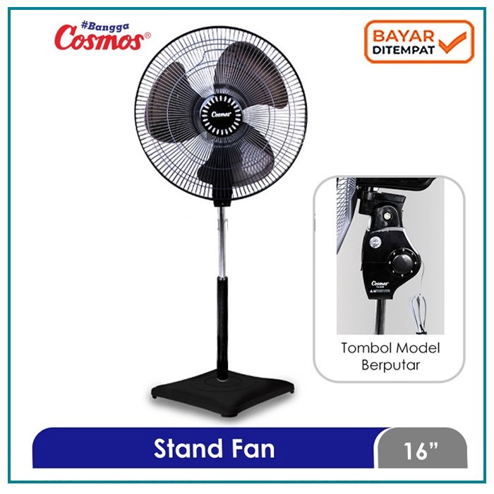 Cosmos 16 SDB Kipas Angin Stand Fan [16 inch] (Kipas Angin Berdiri) Garansi 1 Tahun  [hitam]