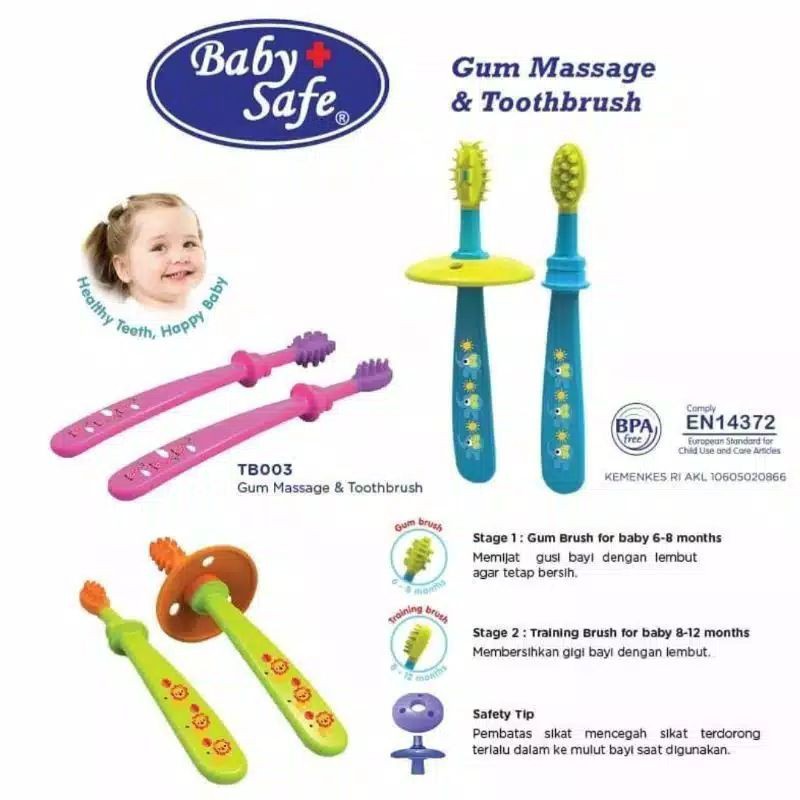 Baby Safe Gum Massage Toothbrush TB003 babysafe sikat gigi bayi anak tooth brush