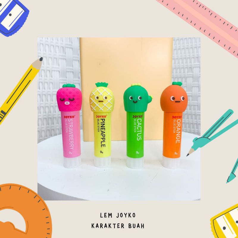 Joyko Glue Stick Fruits Lem Stik Joyko Karakter Buah Lem Kertas Stick