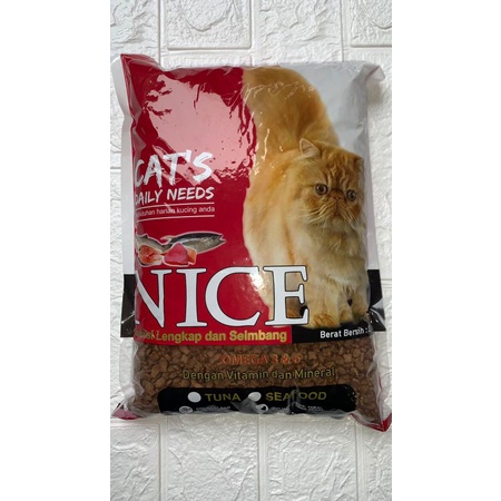 Nice Makanan Kucing 1kg| Nice Ikan|Nice Donat|Makanan Kucing Murah