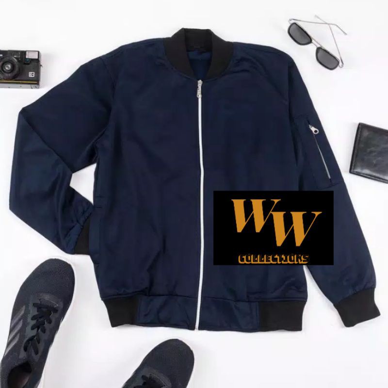 jaket bomber polos merah cewek cowok murah keren