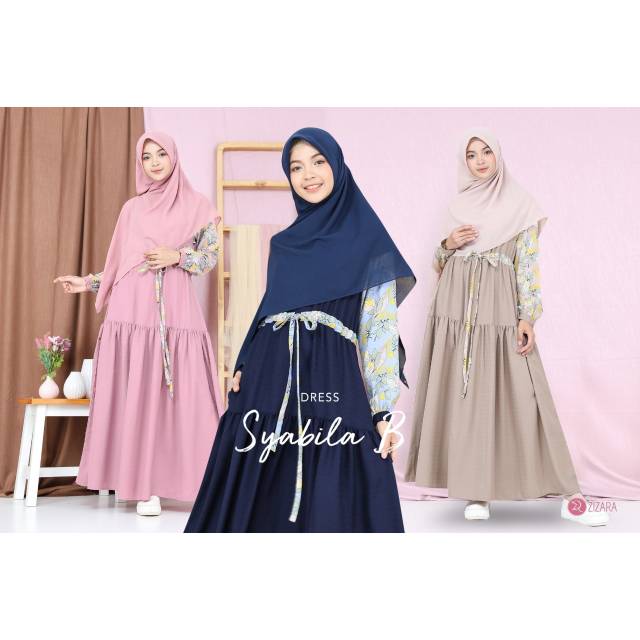 SYABILA DRESS by ZIZARA - Gamis syari dress zizara gamis baju muslim busana muslim baju lebaran