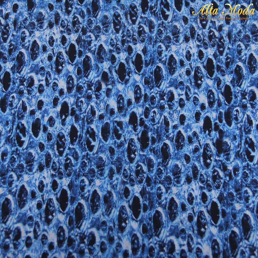 

Alta Moda Cotton Shirting Dodger Blue Motif Bulat Hitam (1M)