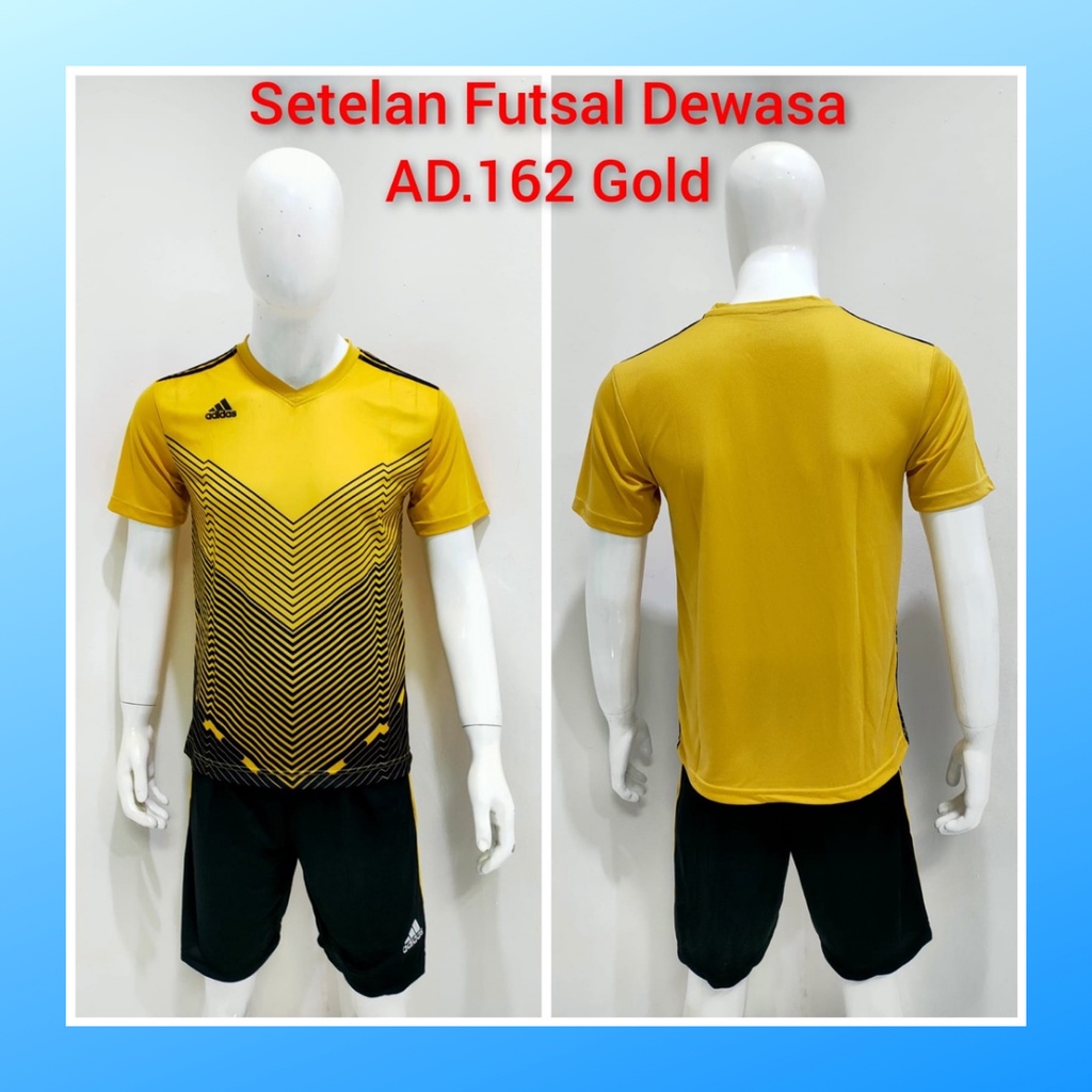 Kaos futsal pria jersey sepak bola baju dan celana setelan wanita dewasa t-shirt outfit seragam jarsey kostum olahraga pakaian apparel sport jersy soccer casual jersi suit AD162 gold