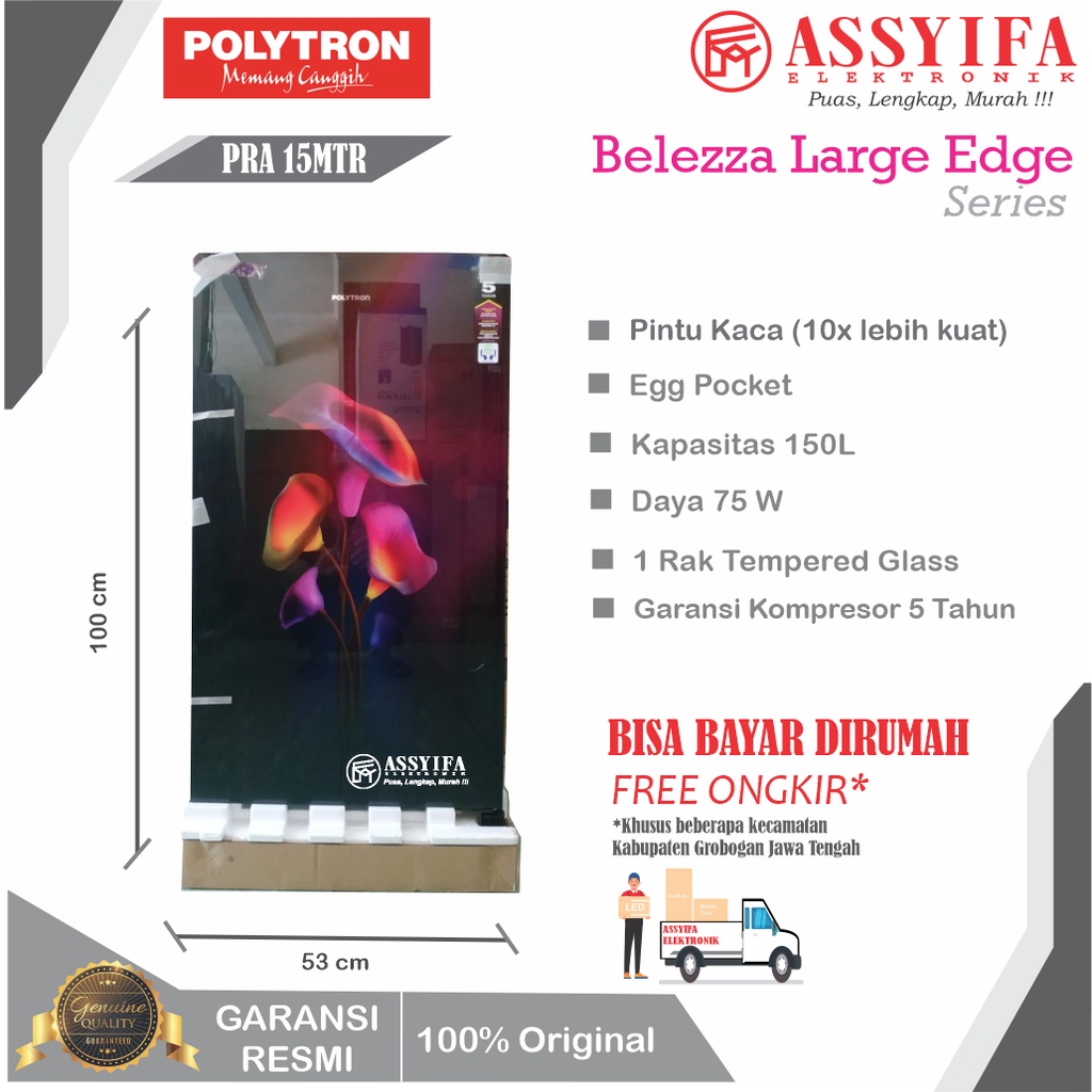 KULKAS POLYTRON 1 PINTU PRA 15MOB|MOW MODEL TERBARU