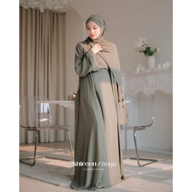 Abaya Putih | Abaya Shireenz set Pashmina Kazami Store