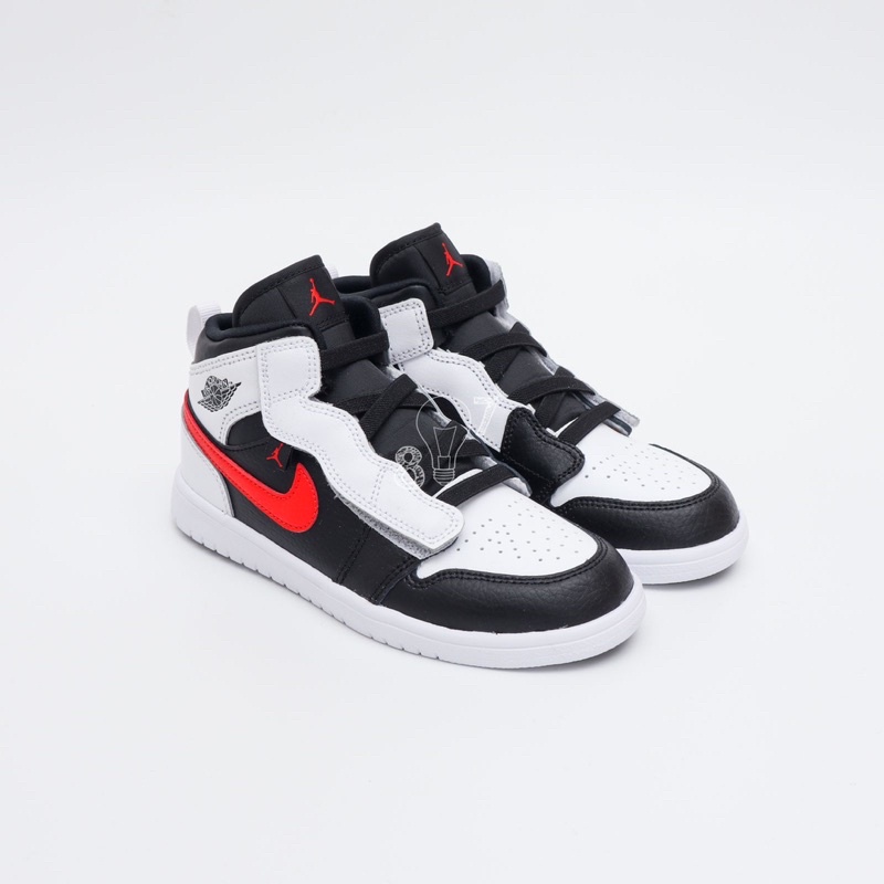 Air Jordan 1 Mid Black Chile Red Kids